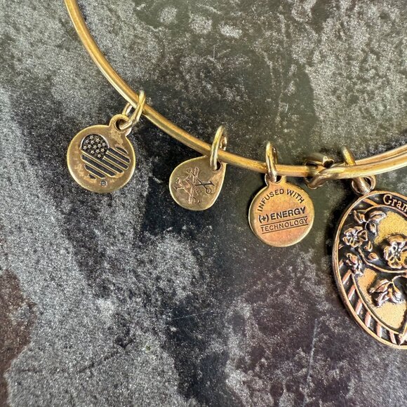 Alex and Ani Granddaughter Charm Bangle Gold Tone 2016 Keepsake Bracelet - Picture 4 of 12